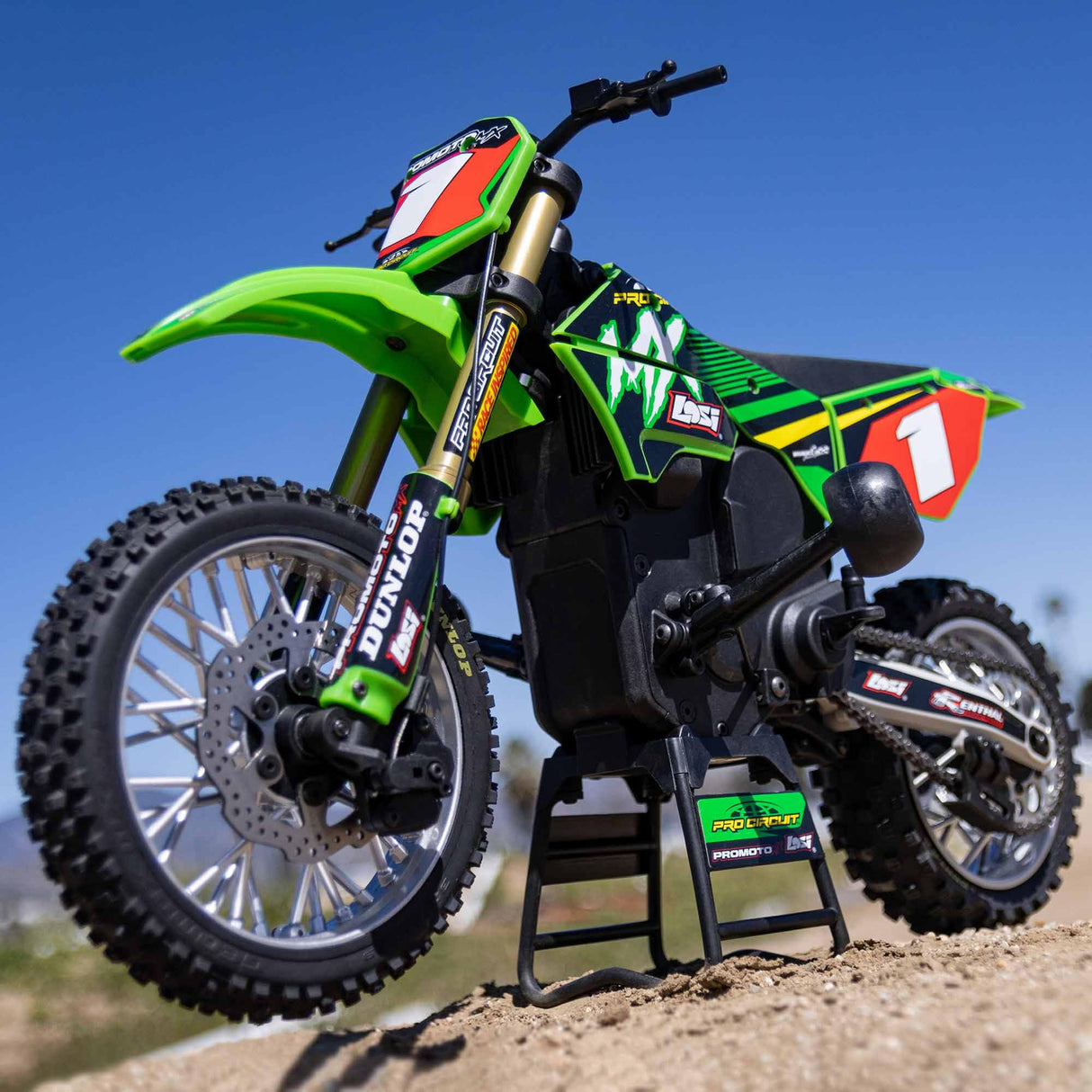 LOSI RC 1/4 Promoto-MX Motorcycle RTR with Battery and Charger, Pro Circuit, LOS06002, Green