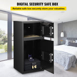 BuoQua Caja Fuerte de Seguridad con Llave de 75 x 34 x 34 cm, Caja de Seguridad Digital con Cerradura de Seguridad BXG-052, Caja Fuerte Digital de Hierro Fuerte de 33 ", Diseño 2 en 1 Negro