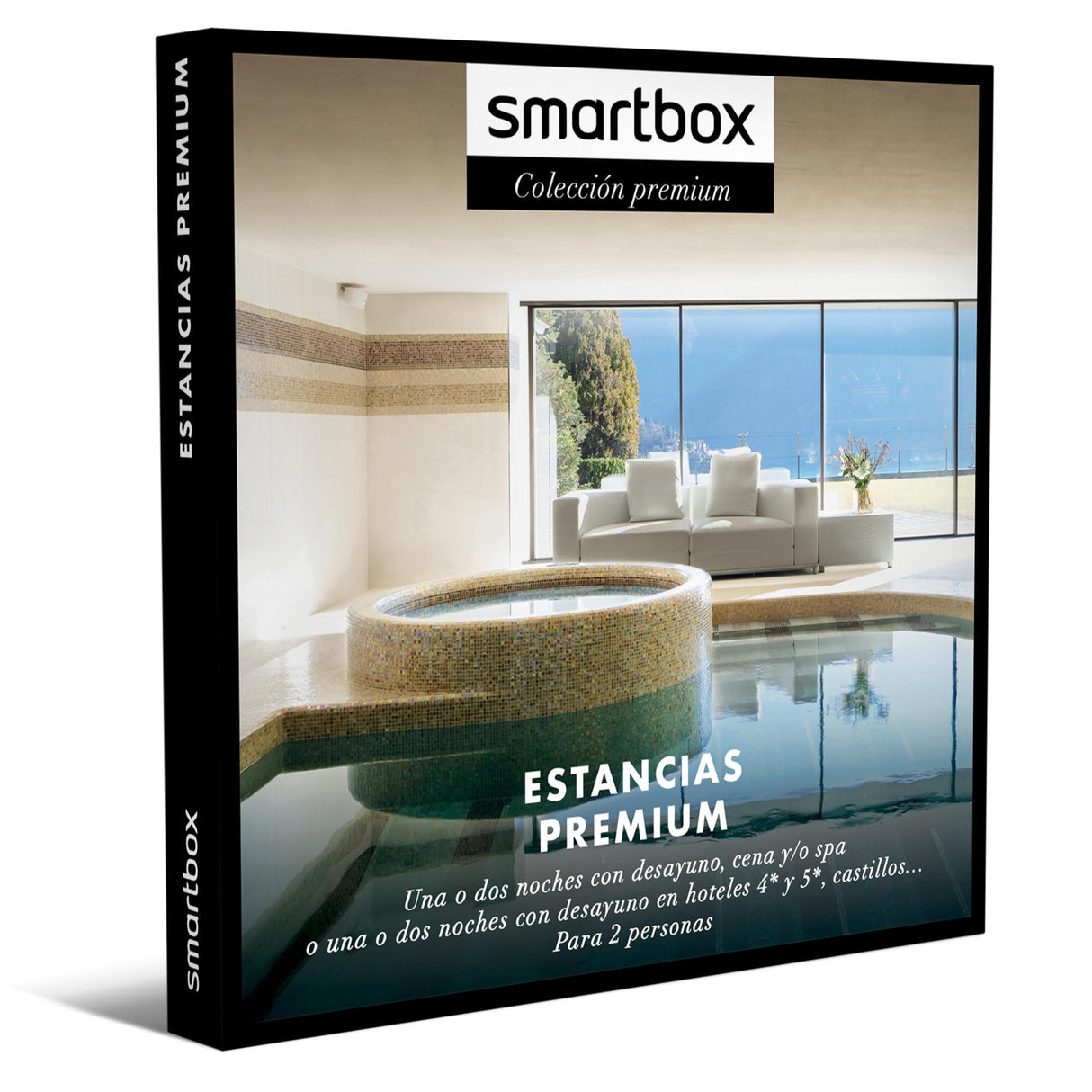 Smartbox - Caja Regalo Estancias Premium - Idea de Regalo para Novios - 1 o 2 Noches con Desayuno, Cena y/o SPA para 2 Personas