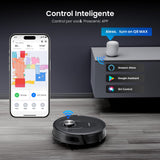 Proscenic Q8 MAX Robot Aspirador y Fregasuelos Potente 8000Pa/200 Min, Robot Aspirador con Sistema de Navegación Láser Inteligente, App y Alexa/Google/Siri, para Moqueta y Pelo de Mascotas/Suelos