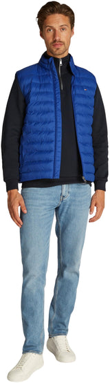 Tommy Hilfiger Chaleco Hombre Packable Recycled Vest cuello alto, Azul (Wedge Blue), XXL