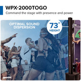 Gemini Sound WPX-2000TOGO Altavoz PA Pro Line Array Modular Portátil, con Batería, Pico de 1000 W, Transmisión por Bluetooth, para Djs, Fiestas y Eventos