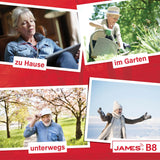James B8 - Reloj de llamada de emergencia y seguridad para ancianos, detección de caídas, botón de llamada de emergencia y localización GPS, funciones de salud, por ejemplo, pulso, aplicación familiar