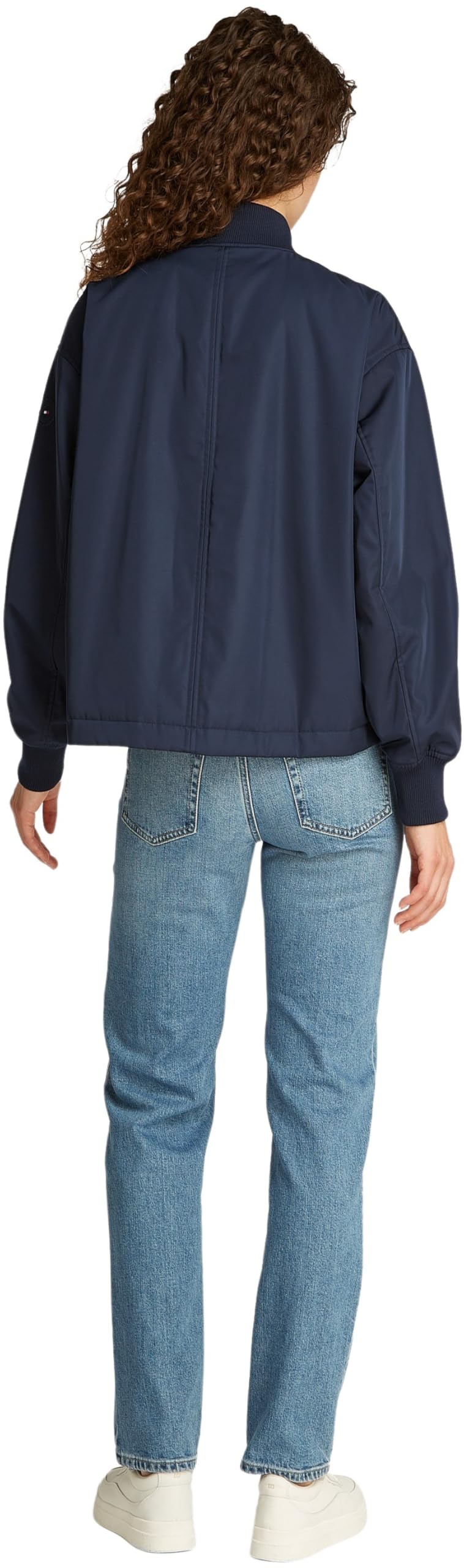 Tommy Hilfiger Cazadora Bomber Mujer Casual Nailon fina, Azul (Dark Night Navy), L
