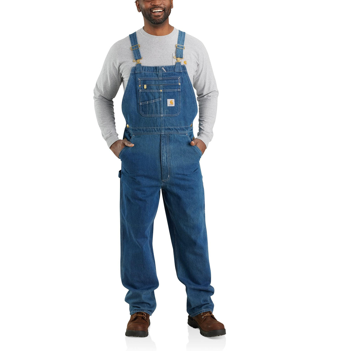 Carhartt Loose Fit Denim Bib Overall, Peto vaquero en general Hombre, Darkstone, 46W / 30L
