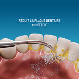 Haepi Julia - Cepillo de dientes eléctrico sónico 3 en 1 | Cepillado + Jet interdental + Descalcificación | 48.000 vibraciones/min | Recargable USB | Para encías sensibles y portadores de aparatos
