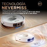 Shark PowerDetect Robot Aspirador y mopa 2 en 1, Base NeverTouch Pro con Limpieza, Carga y Vaciado automáticos, 60 días, navegación 3D y LiDAR, NeverStuck, WiFi/App, Blanco, AV2800ZEEUWH