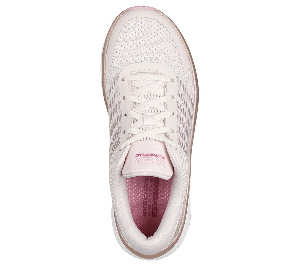 Skechers Go Run Elevate 2.0 Badric, Zapatillas Mujer, Natural Textile/Pink Trim, 39.5 EU