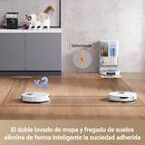 Dreame X30 Ultra Robot Aspirador y Fregasuelos, 8300 Pa Robot Aspirador con Base Autovaciado, Trapeador Extraíble y Elevable, Limpieza Inteligente de Alfombras, Trapeador de Limpieza con Agua a 60°C