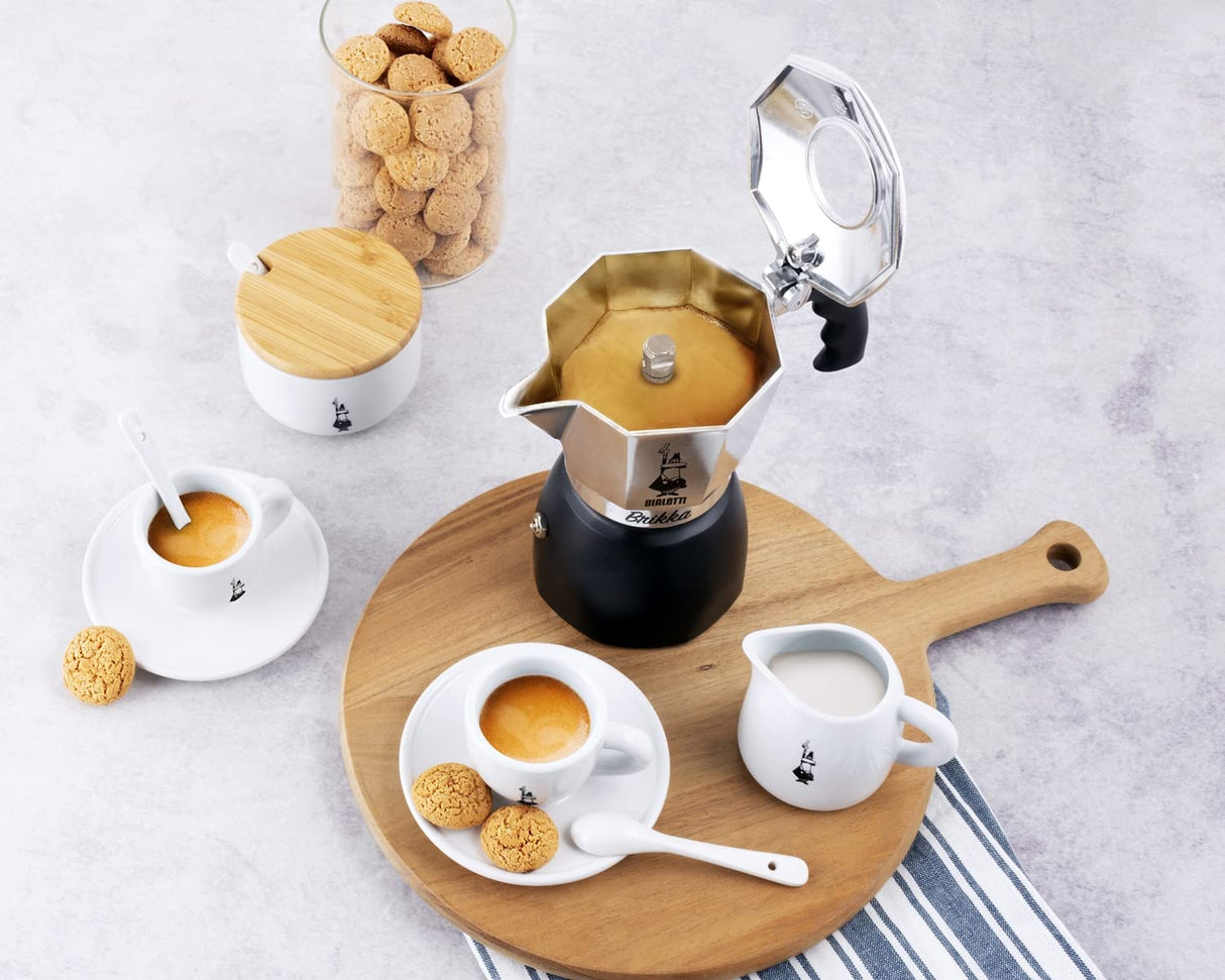 Rommelsbacher Set de regalo RK 505/K, mini placa de cocción de 80 mm de diámetro, regulable sin niveles, jarra original Bialetti Moka, 90 ml, sistema de preparación para la formación de crema, color