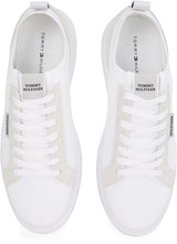 Tommy Hilfiger Sneaker con Suela Vulcanizada Hombre Light Knit Seasonal Elegante, Blanco (White), 43