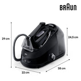 Braun CareStyle 5 IS5249BK, Plancha de Vapor con Tecnología FreeGlide 3D, 150 g/min de Vapor, Calentamiento Rápido, iCareMode, Planchado Vertical, Anti Goteo, Tanque Agua Desmontable 2L, 2400W, Negro