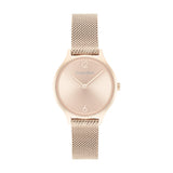Calvin Klein Reloj Analógico de Cuarzo para Mujer Colección Timeless 28MM con Correa de Malla de Acero Inoxidable de Oro Rosa - 25200059