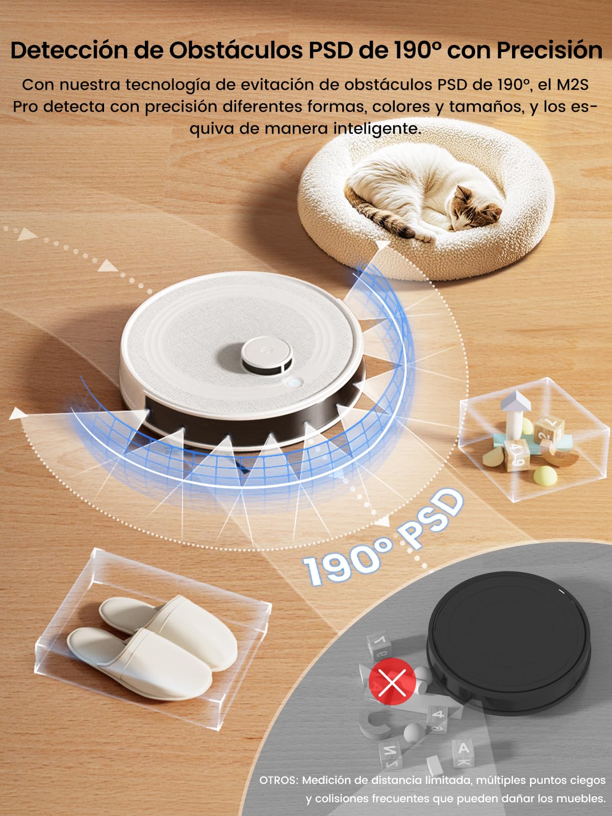 LEFANT Robot Aspirador y Fregadora M2S Pro, Navegación dToF, Autovaciado 8 Semanas, Evitación Obstáculos 190°PSD, Limpieza Personalizada, Mapeo Multiplanta, 10000Pa, 240min, WiFi/App/Alexa