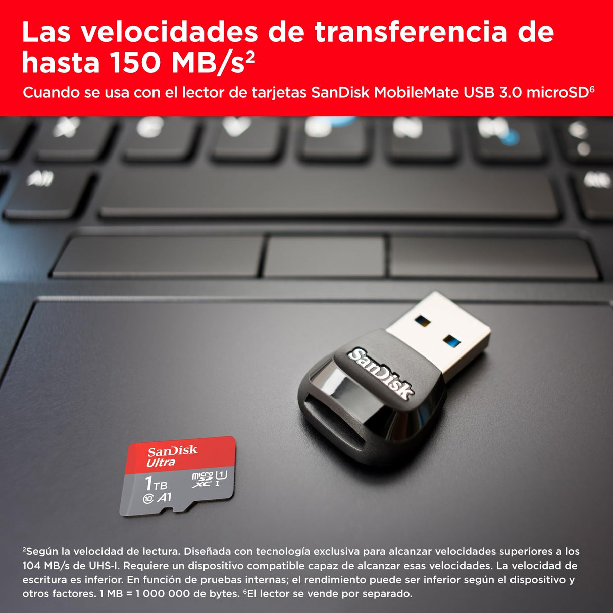 SanDisk Ultra Tarjeta Micro SDXC 1 TB + adaptador SD (Compatibles con tabletas y móviles Android, UHS-I, hasta 150 MB/s, Video Full HDD, Clase A1 de rendimiento, Class 10, U1)