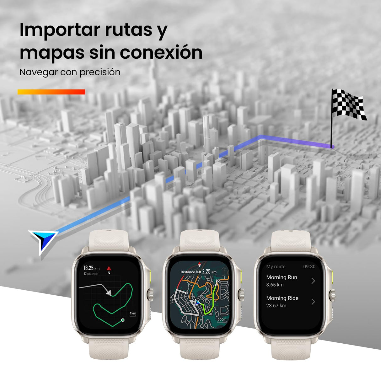 Amazfit Cheetah Square 44mm Reloj Inteligente Ligero para Correr con GPS de Doble Banda, mapas sin conexión,Monitor frecuencia cardíaca,oxígeno Sangre, Zepp Fitness