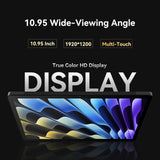 BWJBSW Tablet Android 10.95 Pulgadas HD, 4 GB de RAM, 128 GB, con Altavoces estéreo Quad 8000 mAh, Negro, Wi-Fi, Bluetooth, Type-C