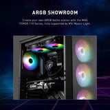 MSI Caja de Juegos de PC de Torre Media - Panel Lateral de Vidrio Templado - Ventilador aRGB de 4 x 120 mm - Soporte de refrigeración líquida de hasta 240 mm Radiador x 1 - mag Forge 112R