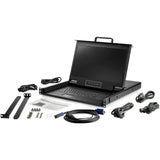 StarTech.com Consola para Armario Rack con KVM VGA y Pantalla de 17,3 Pulgadas 1080p HD - 1U, Negro