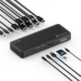 Kensington K35234EU - SD5920T EQ Docking Station Thunderbolt 4 Quad 4K con Tecnología DisplayLink, Lectores de Tarjetas SD y Micro SD, Carga Rápida de 100W, Puertos Ethernet, USB-A y USB-C 3.2