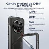 DOOGEE V40 2025 Telefono Movil Resistente 5G, 32GB+512GB, 4nm, 6.78" FHD+120Hz Android 14 Movil Irrompible con AI Cámara Triple 108MP+Visión Nocturna Dimensity 7300 8680mAh, IP6869K/NFC/WiFi6/Huella