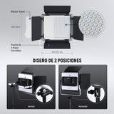 NEEWER 2 Pack 660 Pro RGB PANEL LED Video Luz con App Control Soporte Kit 360° Full Color 50W Dimmable Bicolor 3200K~5600K Video Iluminación CRI 97+ para Gaming/Streaming/Zoom/Youtube/Webex/Fotografía