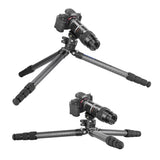 Leofoto - Ranger - Trípode de Carbono para cámaras - Cabeza de rótula incluida - Capacidad de Carga de 15 kg - Pies Extensibles - Altura: 17 cm - 171 cm - LS-324C + Cabeza de rótula LH-40