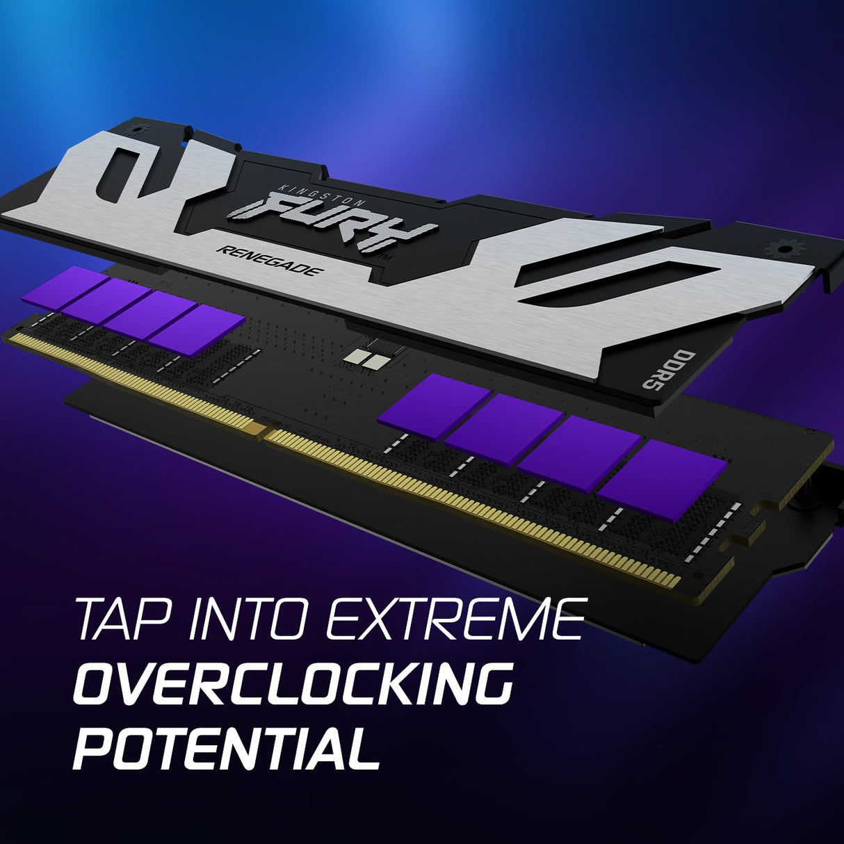 Kingston Fury Renegade DDR5 Silver/Black XMP 32GB 6400MT/s CL32 DIMM Desktop Gaming Memory (Kit of 2) - KF564C32RSK2-32