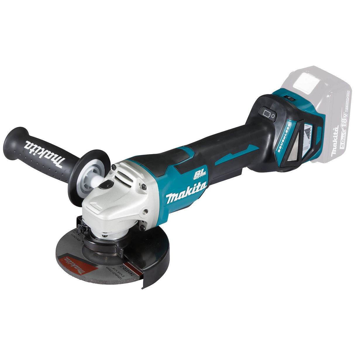 Makita DGA515Z - Amoladora angular inalámbrica de 18 V con interruptor de remo (sin batería, sin cargador)