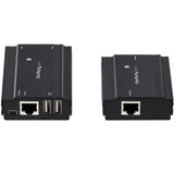StarTech.com Hub Concentrador Extensor USB 2.0 de 4 Puertos por un Solo Cable Ethernet CAT5e/CAT6 RJ45-100m - Juego de Alargador USB - Caja de Metal - Alimentación Externa - 480 Mbps (USB2004EXT100)