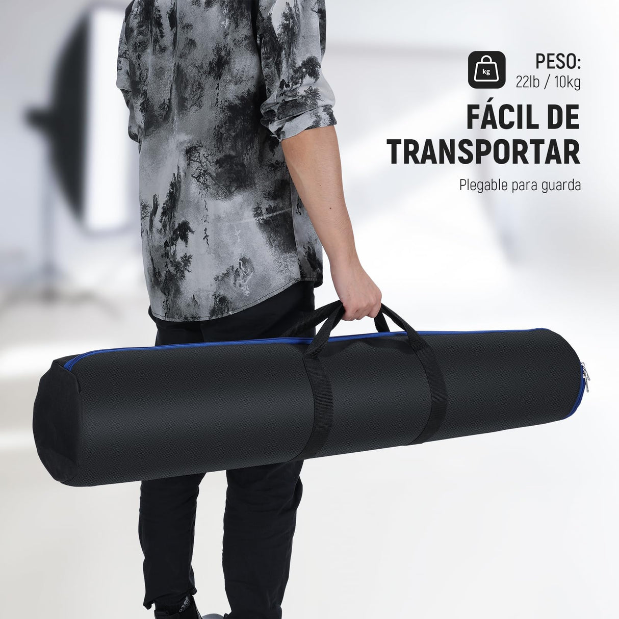 NEEWER Soporte de luz de Acero Inoxidable de 198 cm, Soporte de trípode Resistente con Ruedas giratorias, 2 Brazos deslizantes con Agarre de Pistola, Pata Plegable para fotografía, Caja de luz
