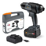 Steinel mobile heat MH5 Pistola de aire caliente profesional con batería, en maletín, con consumo de 18 V, cargador y batería de 5,5 Ah, temperatura de 500 °C y caudal de 300 l/min