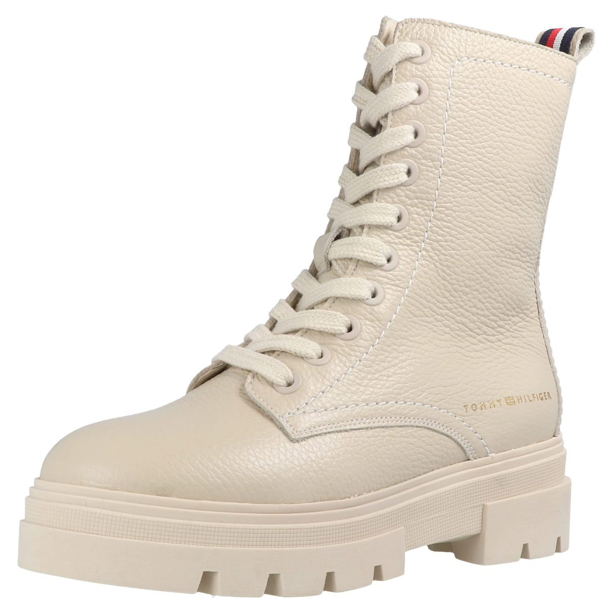 Tommy Hilfiger Mujer Botines de caña baja Monochromatic Lace Up Botas, Beige (Classic Beige), 42 EU