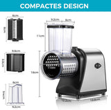 COOCHEER - Cortador eléctrico de verduras (250 W, calibre grande, mejorado, de acero inoxidable, con 5 cuchillas para varios vegetales