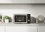 Candy Essenza CMCA29EDLB Horno Microondas Combinado, con Grill, 29L, 1000-2100W, Convección, 5 Niveles de Potencia, Digital, Automenús, Bloqueo Seguridad, Inicio Diferido, Descongelación, Negro e Inox