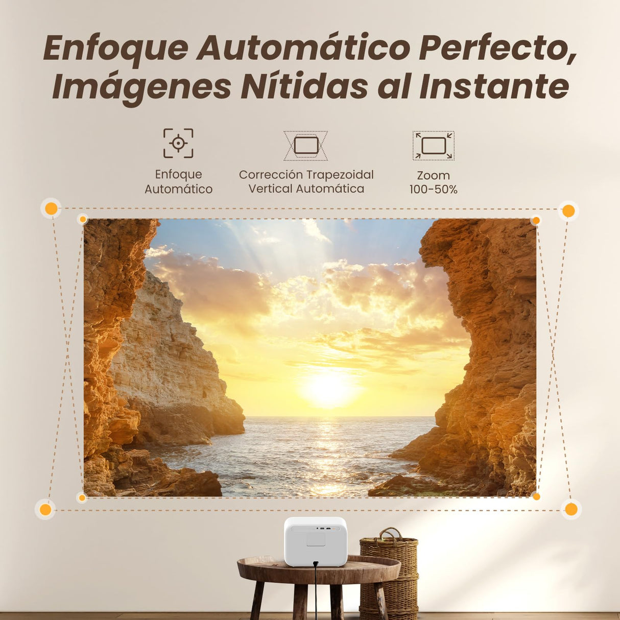 YABER Proyector Portátil 4K Full HD 1080P Nativo con Sonido JBL & Enfoque Automático 1s, WiFi 6 Bluetooth, para Cine en Casa/Exterior Compatible con Móvil/iOS/Android/TV Stick/PS5/HDMI