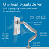 Kensington Brazo con Configuración VESA - Brazo para Un Monitor con Ajustes de Altura de Un Toque, Brazo para Un Monitor para Teletrabajo con Muelle de Gas, Gris (K55470EU)
