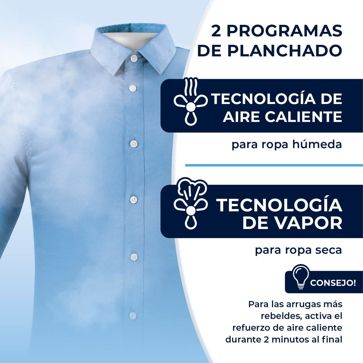 CLEANmaxx Plancha automática para camisas Pro Steam, con función de vapor y pantalla táctil, dispositivo de planchado para camisas y blusas, reduce los olores, desinfecta, alisa, seca y refresca