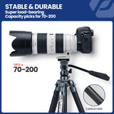 Fotopro X-Aircross 3 Lite Trípode de Video con Cabeza Líquida 1.0KG Ultraligero Portátil Profesional Video Viaje Fibra Carbono Trípode para Cámara, DSLR, Carga de hasta 10 kg, Gris