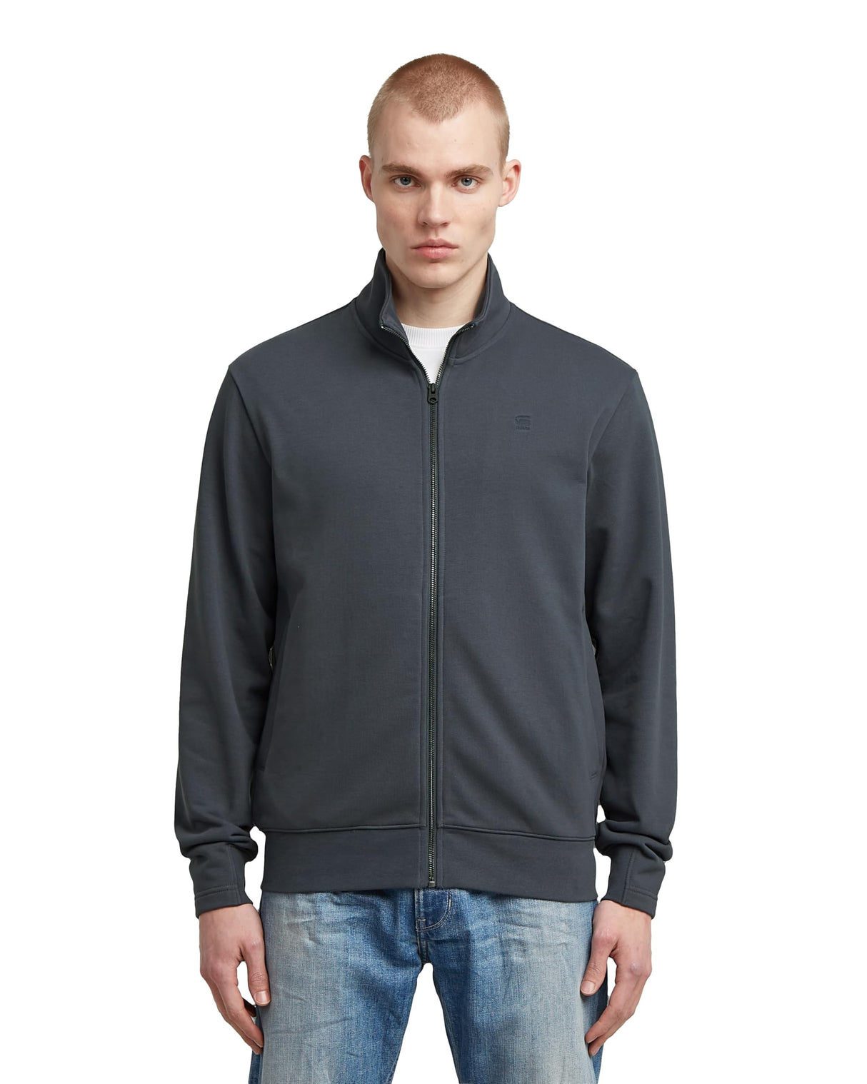 G-STAR Nifous Zip Thru Sweater, Sudadera para Hombre, Azul (India Ink D25122-d566-h392), M