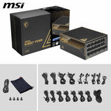 MSI Meg Ai1600T PCIE5 - Fuente de alimentación, 1600W, 80 Plus Titanium, ATX 3.1, PCIe 5.1 GPU Support, Dual-Native 12V-2x6, Cables con Conectores Dual-Color 12V-2x6, ATX PSU, Cable Trenzado