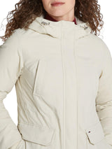 Tommy Jeans Parka Mujer con Capucha, Marfil (Newsprint), L