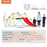 VEVOR- Escalador de cúpula, Color Blue+Yellow, 72 x 96 x 36 in / 183 x 244 x 91.5 cm (8FT Climbing Dome)