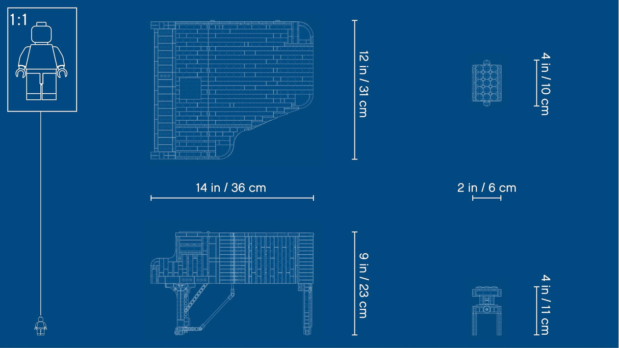 LEGO 21323 Ideas Piano de Cola de Adultos, Maqueta para Construir, Regalos para Músicos, Decoración para Casa y Oficina