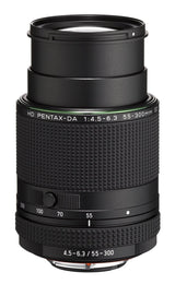 Pentax HD DA 55-300 mm F4.5 - 6.3 ED PLM WR RE Teleobjetivo Zoom Compacto AF Rápido y Silencioso Resistente al Agua Distancia de Enfoque Mínima de 0.95 metros Diseño Compacto y Ligero, Negro