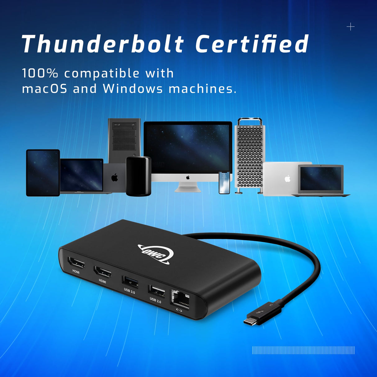 OWC Mini Base Thunderbolt 3 con HDMI 2.0, Ethernet, USB