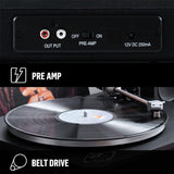 House of Marley Stir It Up Wireless Tocadiscos de Vinilo Bluetooth - Reproductor de Vinilos de 2 Velocidades Producido Sosteniblemente, Tocadiscos Bluetooth con Cápsula de Audio-Technica, Negro