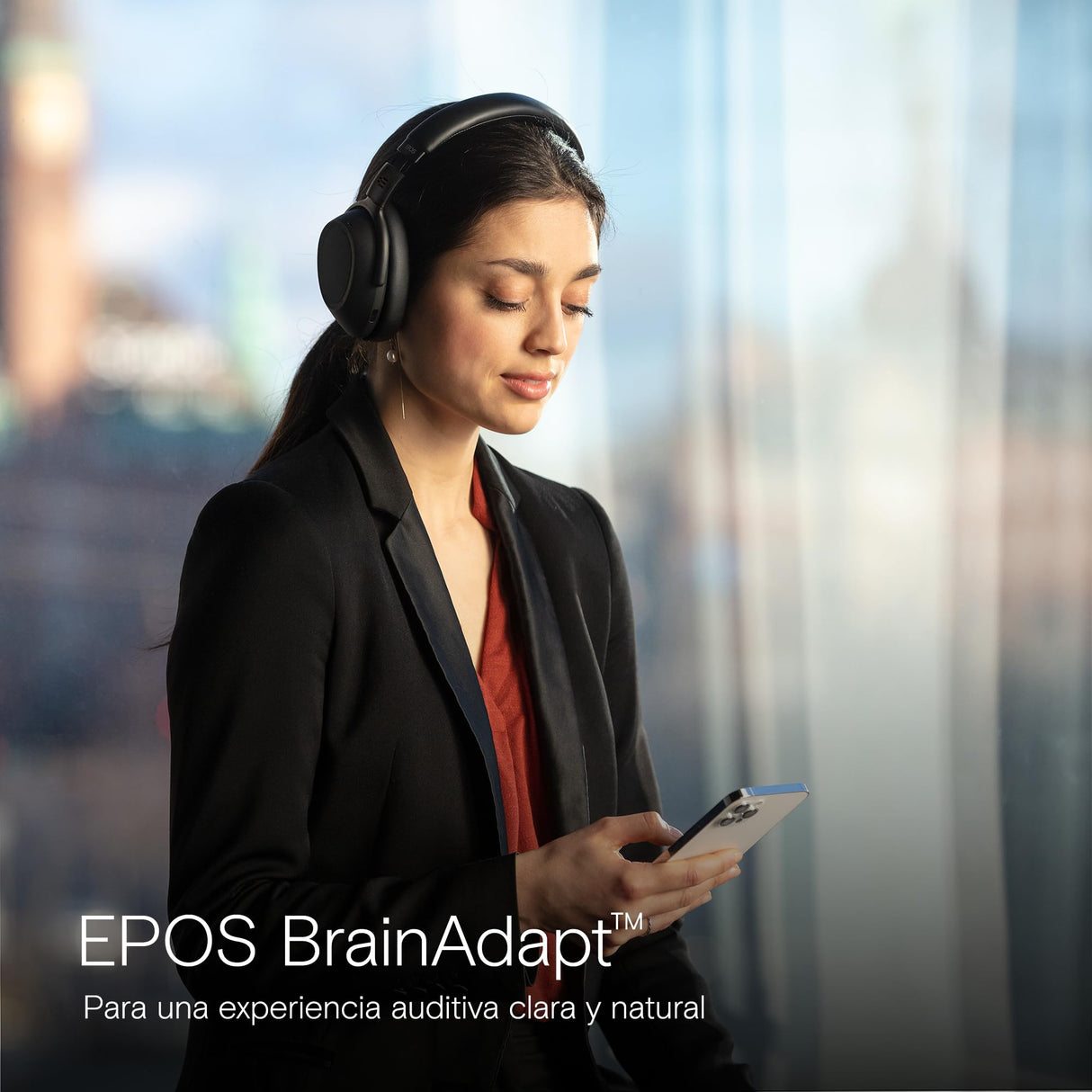 Epos Auriculares inalámbricos Adapt 660 USB-C – Bluetooth, ANC híbrido, Certificado UC, reducción de Ruido, batería 30 h, conexión Dual, Sonido estéreo Premium, Comodidad sobre Oreja, Negro
