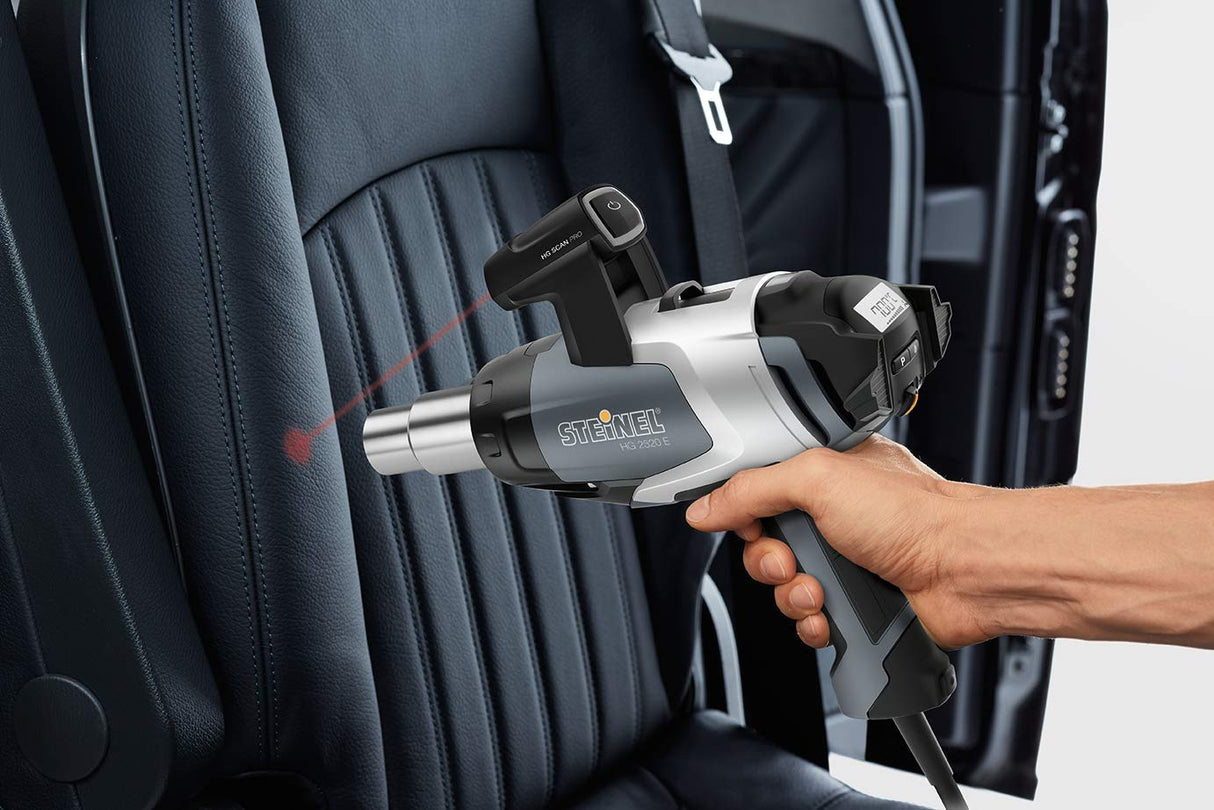 Steinel Pistola de Aire Caliente Hg 2520 E en Maletín, Pistola de Aire Caliente Profesional, Cable de 3 m, Pantalla LCD, 700°C, 500 l/min, 2300 W