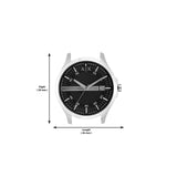 Armani Exchange Reloj hombre, Movimiento cronógrafo de cuarzo y caja de 46mm con correa de piel, Negro y Gris